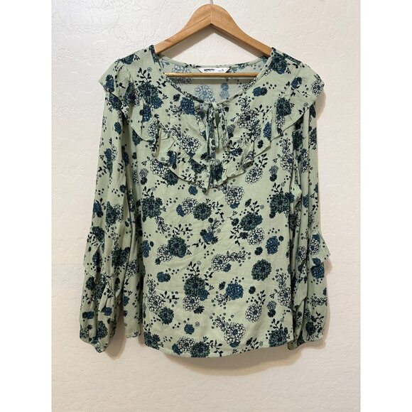 Sonoma Tops - Sonoma Womans Floral Ruffle Top Size XL Bloomcore Peasant Boho Resort Beachy